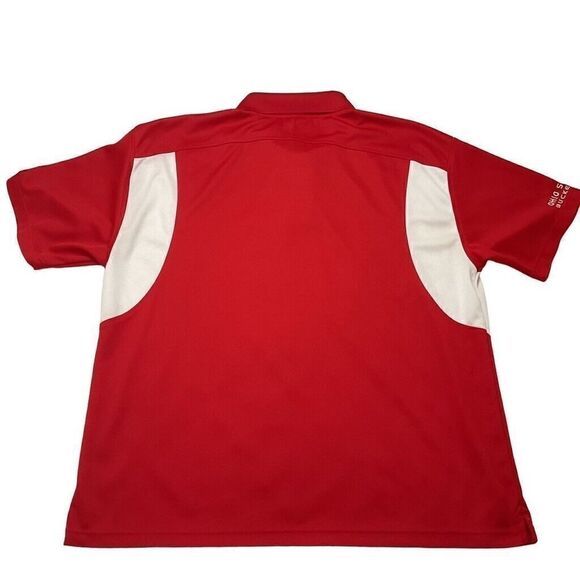 Starter Ohio State Buckeyes Polo Shirt Men's Large Red White - Picture 2 of 8